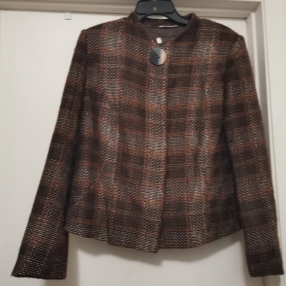 Marina Rinaldi Checkered Brown Blazer